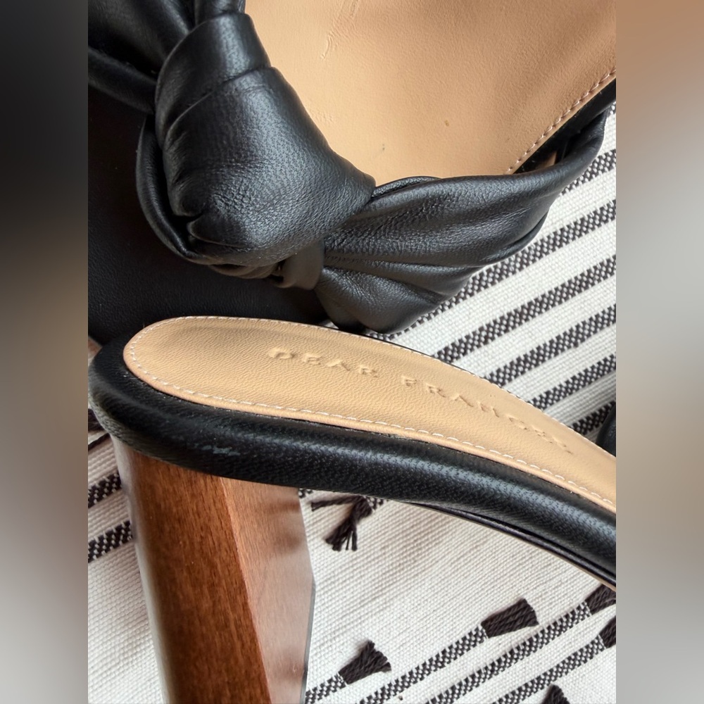 NWOT Dear Frances Black Women's Heeled Sandals - Picture 5 of 7